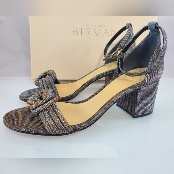 NWT$625 Alexandre Birman Vicky 60mm Stellar Knot Bow Sandals Heels Sz 37 (7)